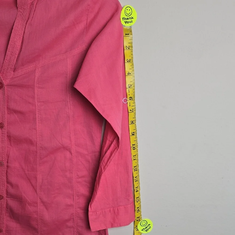Women Zara Pink Button-Up Tunic Top - Picture 11 of 15